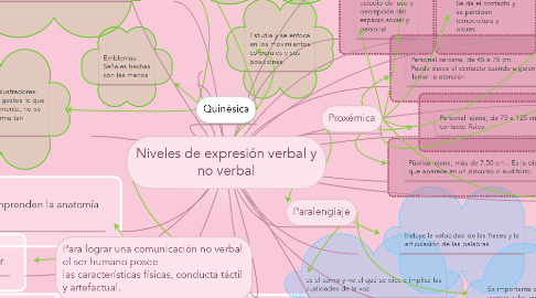 Mind Map: Niveles de expresión verbal y no verbal