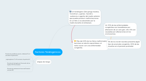 Mind Map: Factores Teratogenicos