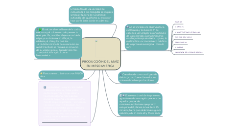 Mind Map: PRODUCCIÓN DEL MAÍZ EN MESOAMERICA