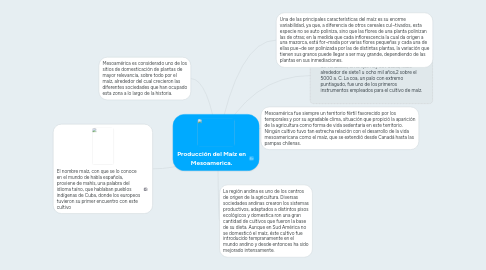 Mind Map: Producción del Maíz en Mesoamerica.