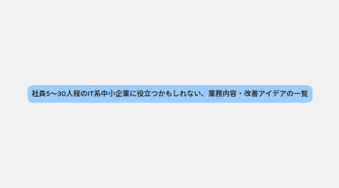 Mind Map: 社員5～30人程のIT系中小企業に役立つかもしれない、業務内容・改善アイデアの一覧