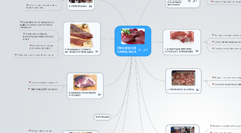 Mind Map: PROCESO DE CARNE SECA