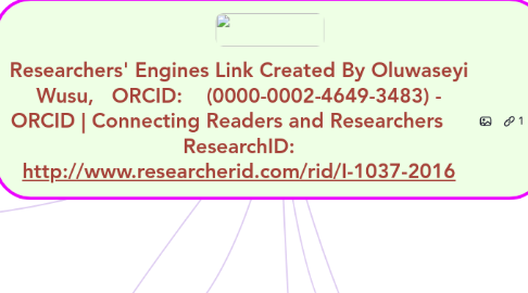 Mind Map: Researchers' Engines Link Created By Oluwaseyi Wusu,   ORCID:    (0000-0002-4649-3483) - ORCID | Connecting Readers and Researchers     ResearchID: http://www.researcherid.com/rid/I-1037-2016