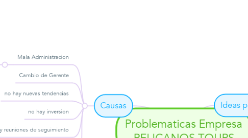 Mind Map: Problematicas Empresa PELICANOS TOURS