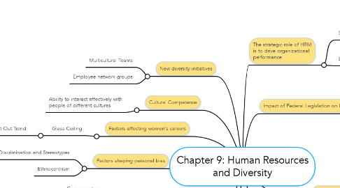 Mind Map: Chapter 9: Human Resources and Diversity
