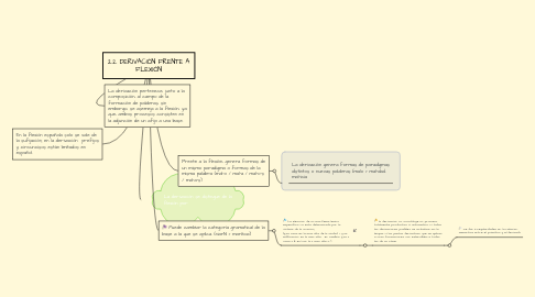 Mind Map: 2.2. DERIVACIÓN FRENTE A FLEXIÓN