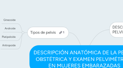 Mind Map: DESCRIPCIÓN ANATÓMICA DE LA PELVIS OBSTÉTRICA Y EXAMEN PELVIMÉTRICO EN MUJERES EMBARAZADAS