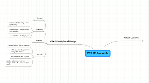 Mind Map: TWC 301 Course Info