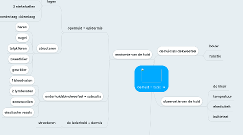 Mind Map: de huid = cutis