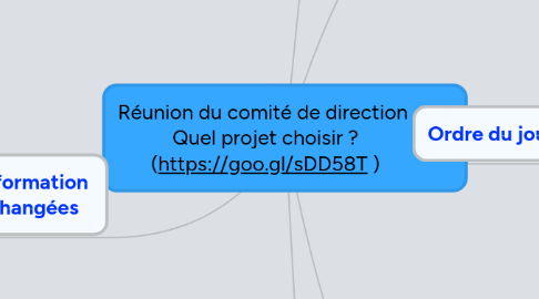 Mind Map: Réunion du comité de direction Quel projet choisir ? (https://goo.gl/sDD58T )