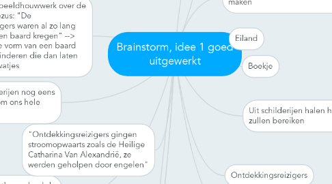 Mind Map: Brainstorm, idee 1 goed uitgewerkt