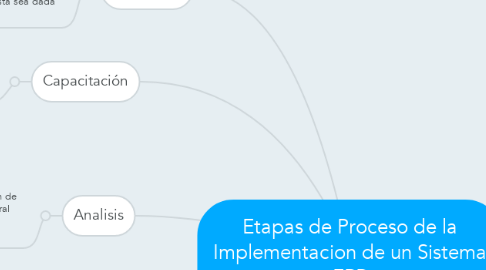 Mind Map: Etapas de Proceso de la Implementacion de un Sistema ERP
