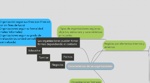 Mind Map: Características de las organizaciones