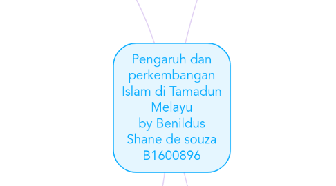 Mind Map: Pengaruh dan perkembangan Islam di Tamadun Melayu by Benildus Shane de souza B1600896