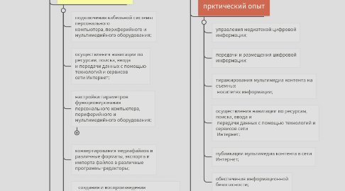 Mind Map: знания, умения и практический опыт по профессиональным модулям профессии моци