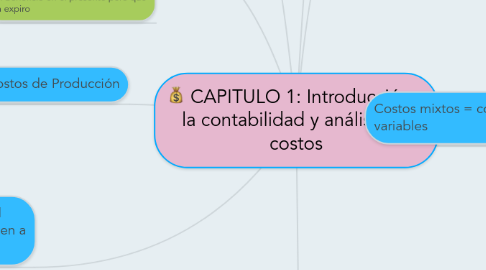 Mind Map: CAPITULO 1: Introducción a la contabilidad y análisis de costos