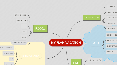Mind Map: MY PLAN VACATION