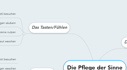 Mind Map: Die Pflege der Sinne