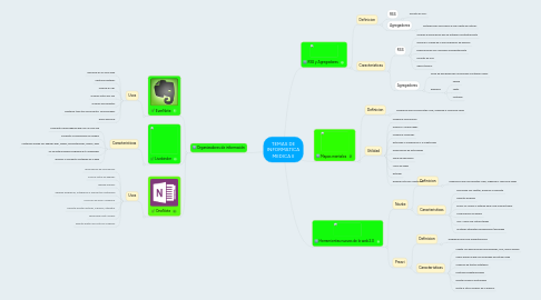 Mind Map: TEMAS DE INFORMATICA MEDICA II