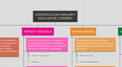 Mind Map: CONSTRUCCION FAMILIAR Y ESCOLAR DEL CEREBRO