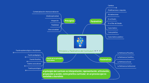 Mind Map: Principios y Parámetros del Currículum