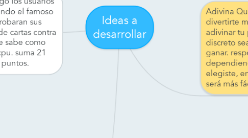 Mind Map: Ideas a desarrollar