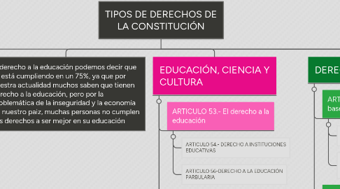 Mind Map: TIPOS DE DERECHOS DE LA CONSTITUCIÓN