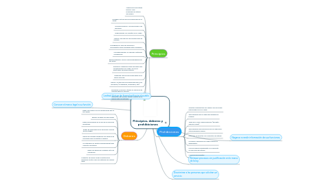 Mind Map: Principios, deberes y prohibiciones