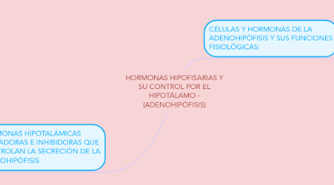 Mind Map: HORMONAS HIPOFISARIAS Y SU CONTROL POR EL HIPOTÁLAMO - (ADENOHIPÓFISIS)