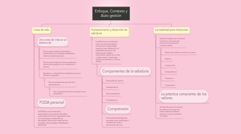 Mind Map: Enfoque, Contexto y Auto gestión