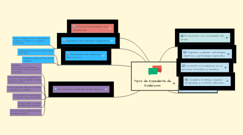 Mind Map: Tipos de Expediente de Evidencias