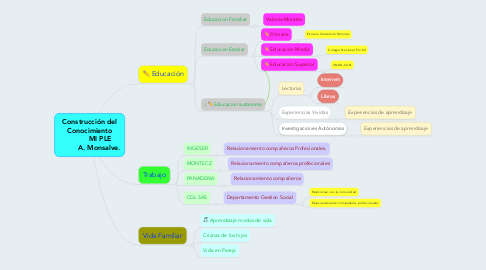 Mind Map: Construcción del Conocimiento           MI PLE          A. Monsalve.