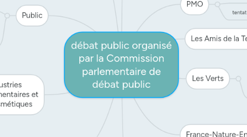 Mind Map: débat public organisé par la Commission parlementaire de débat public