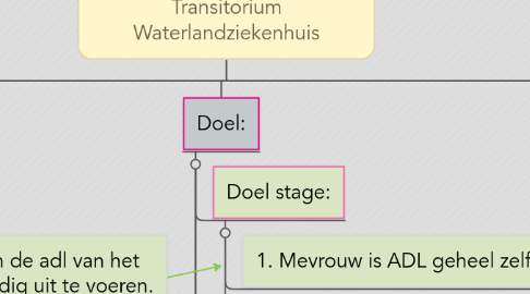 Mind Map: Mevrouw L. 80 jaar, Zorgcirkel Transitorium Waterlandziekenhuis