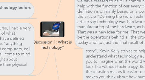 Mind Map: Discussion 1: What is Technology?