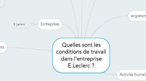 Mind Map: Quelles sont les conditions de travail dans l'entreprise E.Leclerc ?