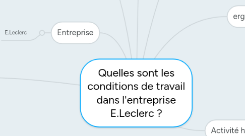 Mind Map: Quelles sont les conditions de travail dans l'entreprise E.Leclerc ?