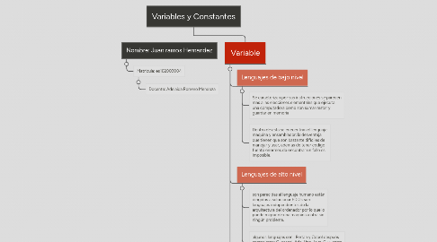 Mind Map: Variables y Constantes