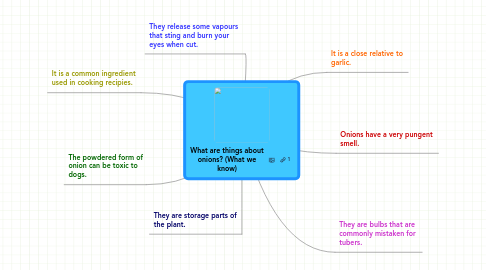 Mind Map: What are things about onions? (What we know)