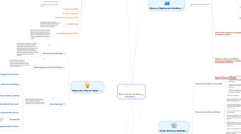 Mind Map: Aplicación de la Auditoria Informática