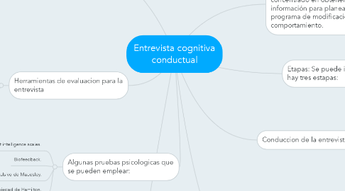 Mind Map: Entrevista cognitiva conductual