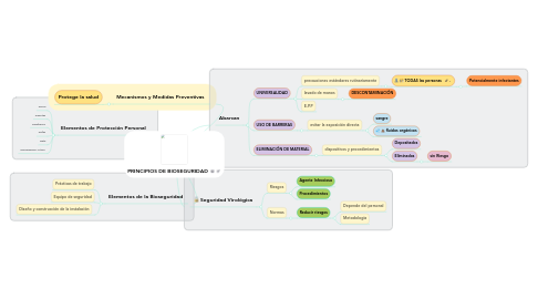 Mind Map: PRINCIPIOS DE BIOSEGURIDAD