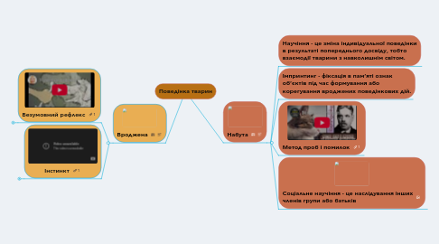 Mind Map: Поведінка тварин