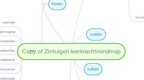 Mind Map: Copy of Zintuigen leerkrachtmindmap