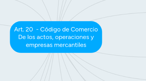 Mind Map: Art. 20  - Código de Comercio De los actos, operaciones y empresas mercantiles