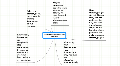 Mind Map: Don't let stereotypes warp your judgment.