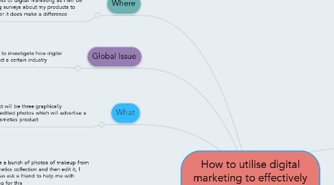 Mind Map: How to utilise digital marketing to effectively advertise in the cosmetics industry