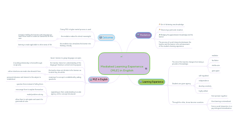 Mind Map: Mediated Learning Experience (MLE) in English