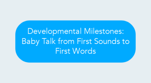 Mind Map: Developmental Milestones: Baby Talk from First Sounds to First Words