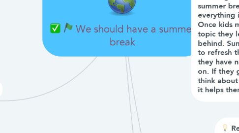 Mind Map: We should have a summer break